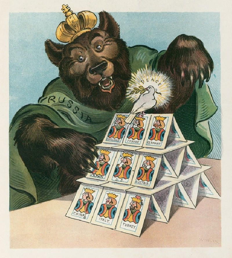 A house of cards (1904) reproduction of painting by Udo Keppler. ALL GICLEE PRINTS