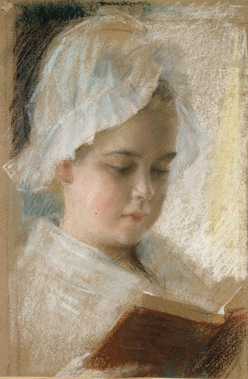 Portrait of Berta Edelfelt, study (1880 - 1889) reproduction of painting by Albert Edelfelt. ALL GICLEE PRINTS