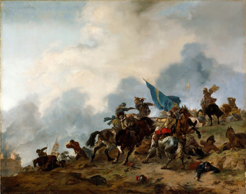 Battle Scene (circa 1646) reproduction of painting by Philips Wouwerman. ALL GICLEE PRINTS