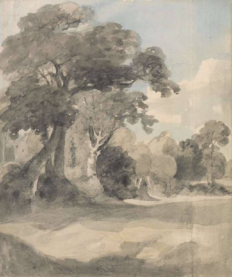 John Constable reprodukcija Trees in a Meadow (ca. 1805), VISOS REPRODUKCIJOS , paveikslai, reprodukcijos internetu