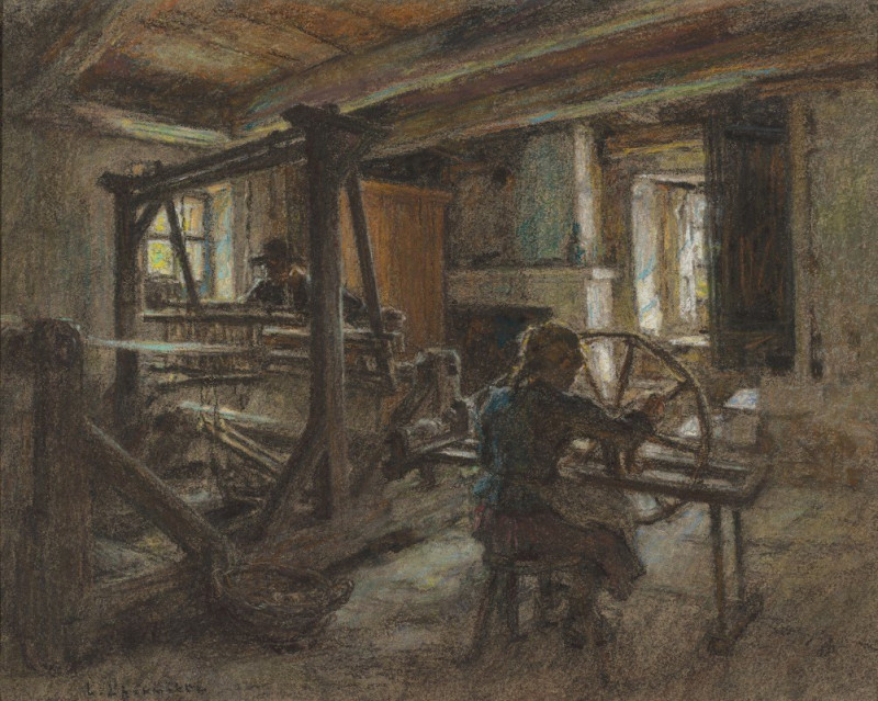 Léon Augustin Lhermitte reprodukcija The Weaver’s Cottage (c. 1895), VISOS REPRODUKCIJOS , paveikslai, reprodukcijos internetu