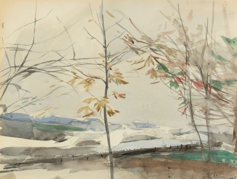 Autumn Landscape With Trees (1905) reproduction of painting by Giovanni Boldini. ALL GICLEE PRINTS