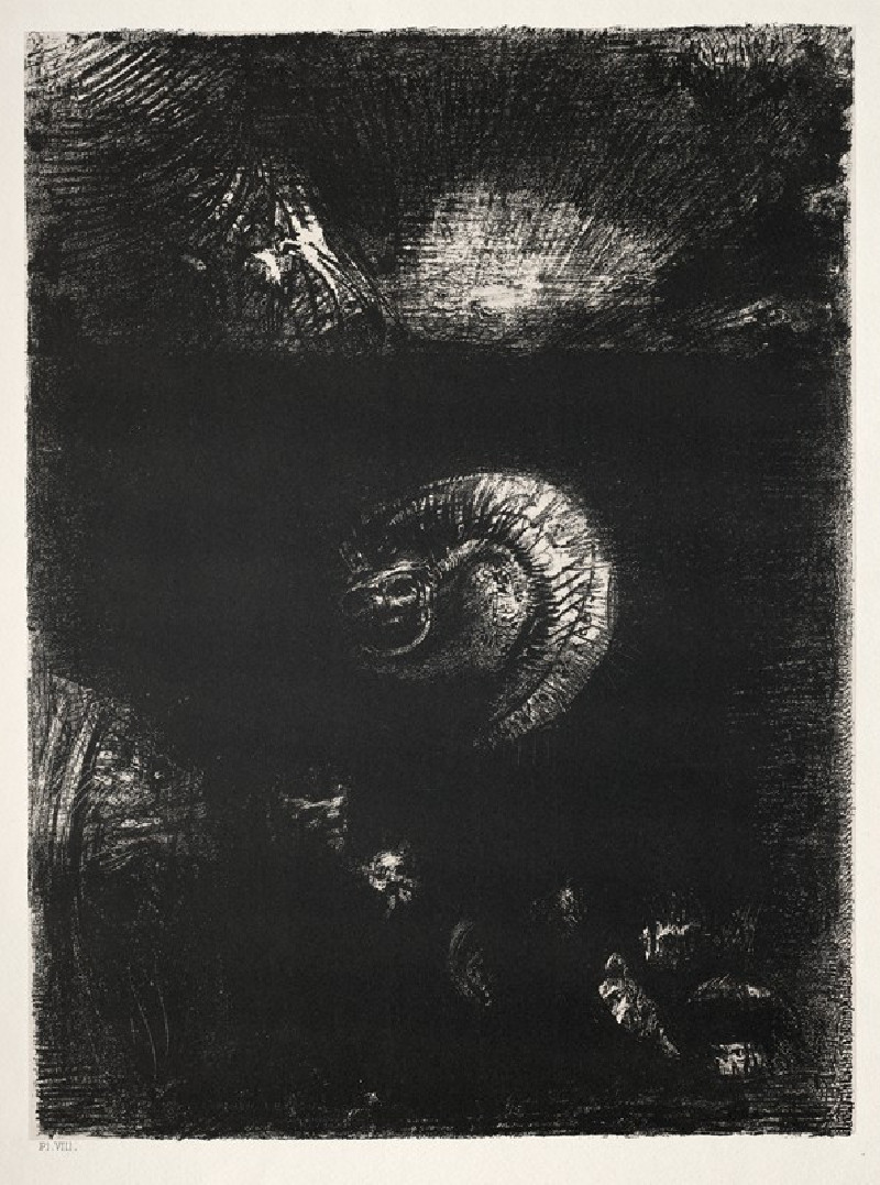 Odilon Redon reprodukcija And All Manner of Frightful Creatures Arise (1888), VISOS REPRODUKCIJOS , paveikslai, reprodukcijos...