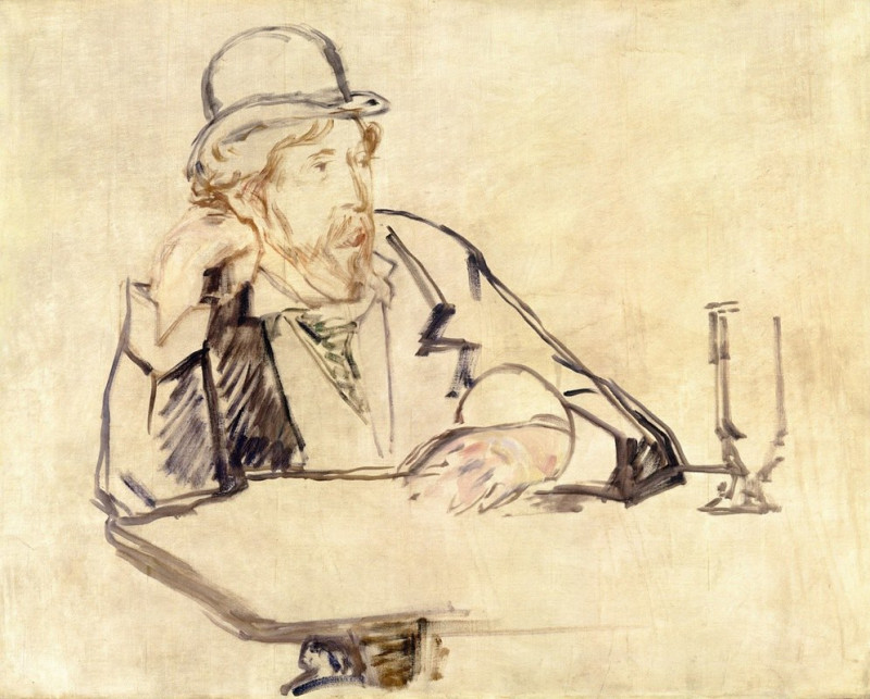 George Moore (1852–1933) at the Café (1878) reproduction of painting by Edouard Manet. ALL GICLEE PRINTS