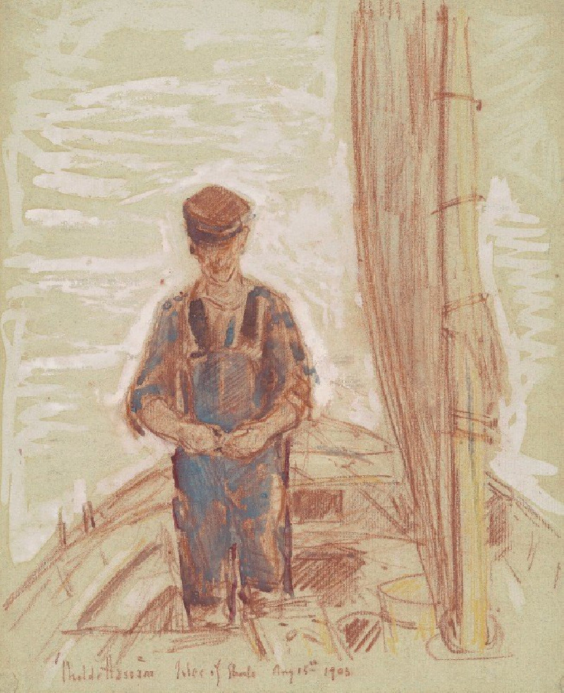 Fisherman, Isle Of Shoals (1903) reproduction of painting by Childe Hassam. ALL GICLEE PRINTS