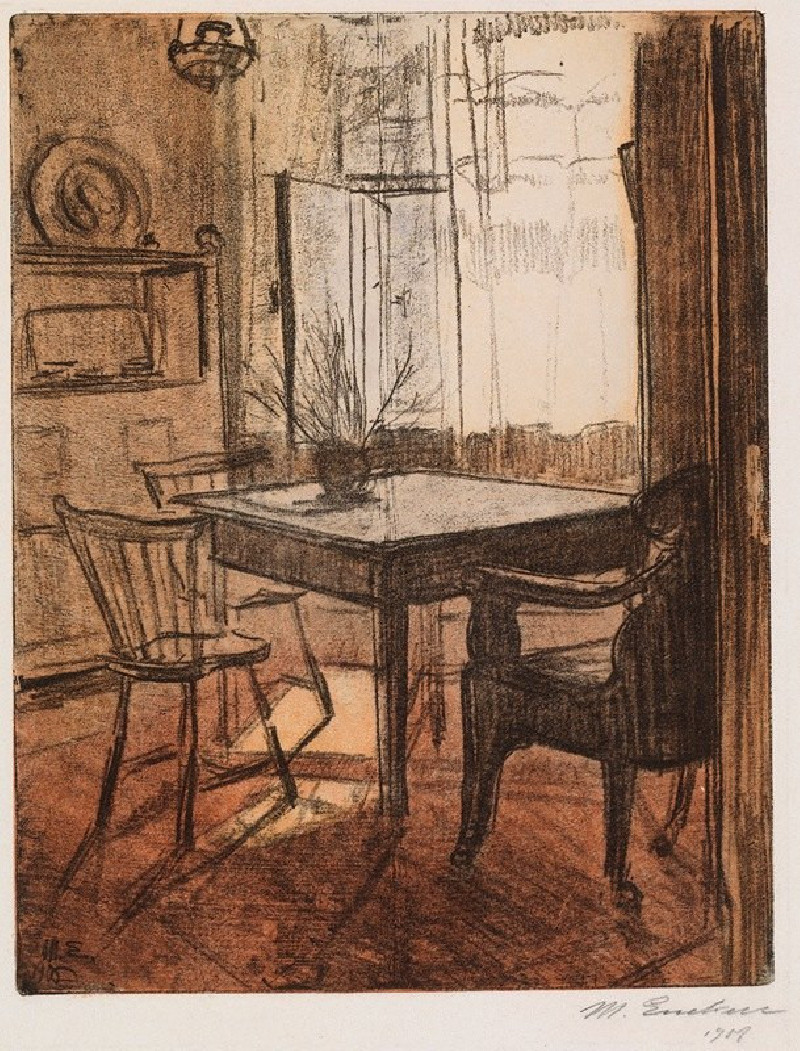 Interior (1905) reproduction of painting by Magnus Enckell. ALL GICLEE PRINTS