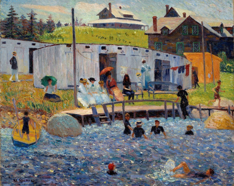 The Bathing Hour, Chester, Nova Scotia (1910) reproduction of painting by William James Glackens. ALL GICLEE PRINTS