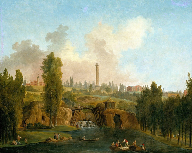 View of the Park of Méréville reproduction of painting by Hubert Robert. ALL GICLEE PRINTS