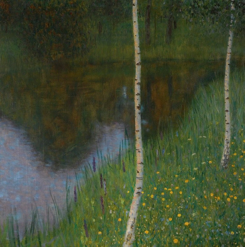 Lakeshore With Birches reproduction of painting by Gustav Klimt. ALL GICLEE PRINTS