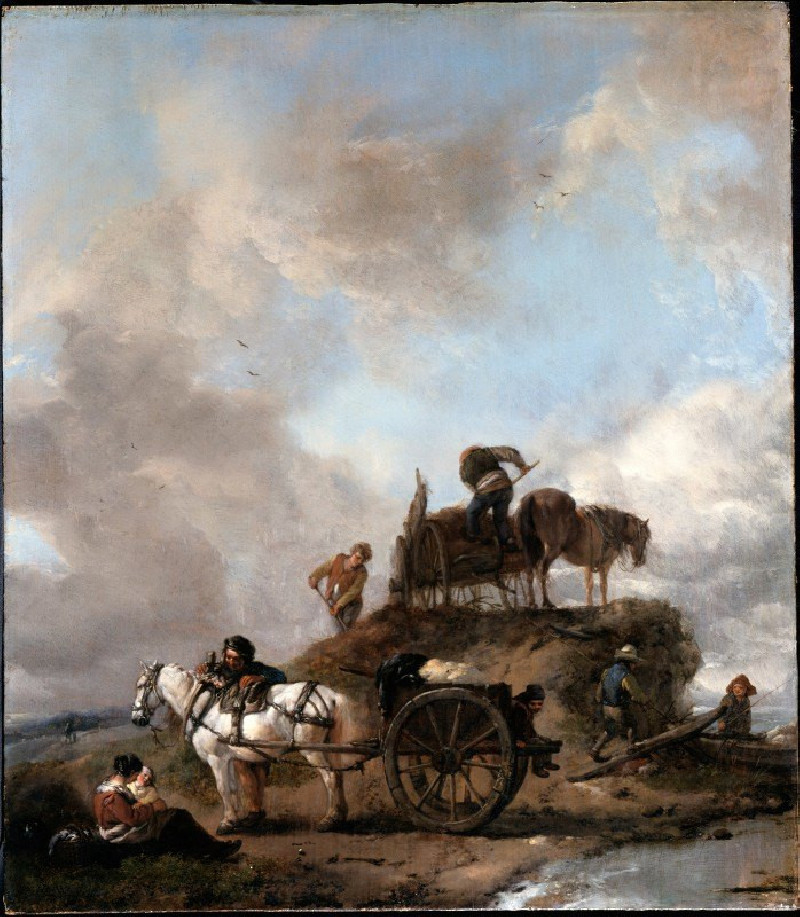 Peasants in the Fields- Hay Harvest reproduction of painting by Philips Wouwerman. ALL GICLEE PRINTS