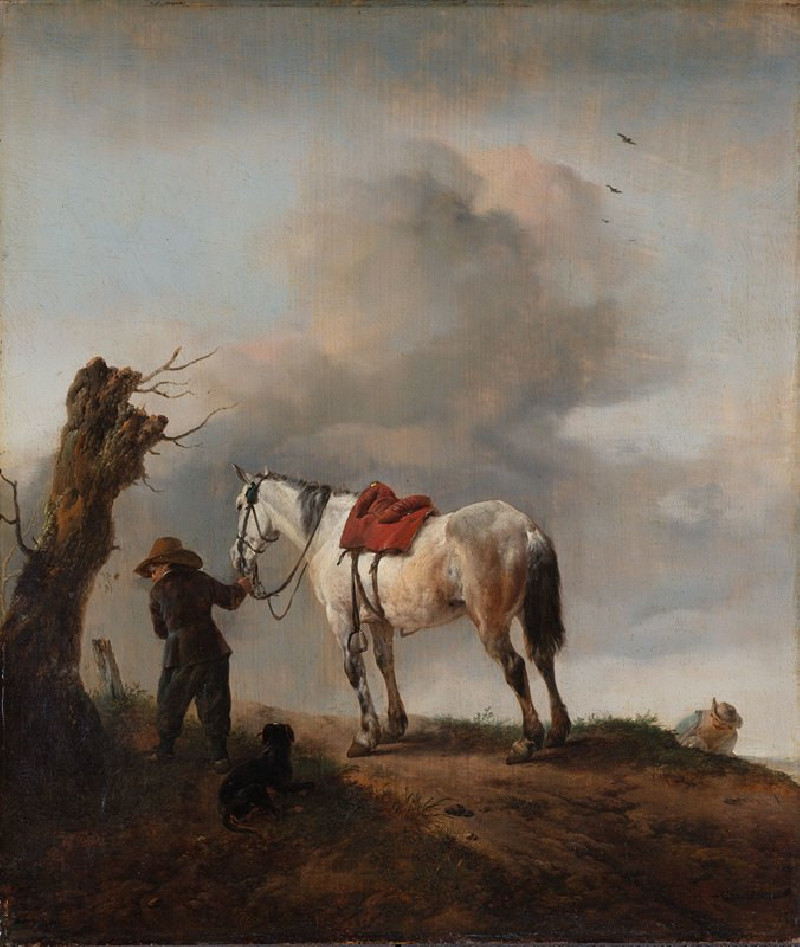 The Grey Horse (c. 1646) reproduction of painting by Philips Wouwerman. ALL GICLEE PRINTS