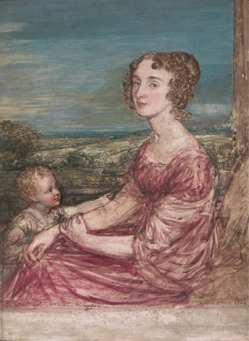 Mrs. William Wilberforce and Child (1824) reproduction of painting by John Linnell. ALL GICLEE PRINTS