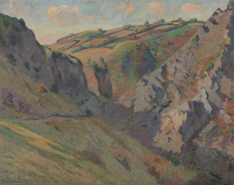 Les Grottes de Prunal près de Pontgibaud (Auvergne) reproduction of painting by Armand Guillaumin. ALL GICLEE PRINTS