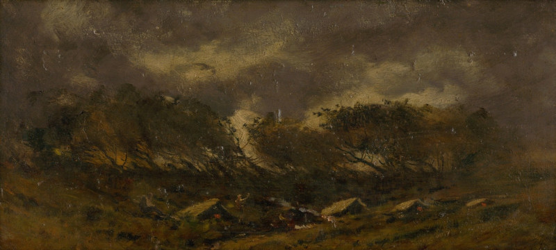 Ferdinand Katona reprodukcija Gypsy Camp During a Storm (1910–1930), VISOS REPRODUKCIJOS , paveikslai, reprodukcijos internetu