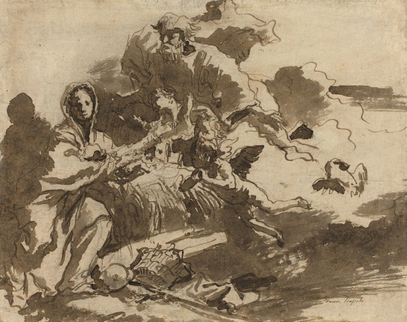 Giovanni Domenico Tiepolo reprodukcija God the Father and Angels Adoring the Madonna and Child (recto) (c. 1753), VISOS REPRO...