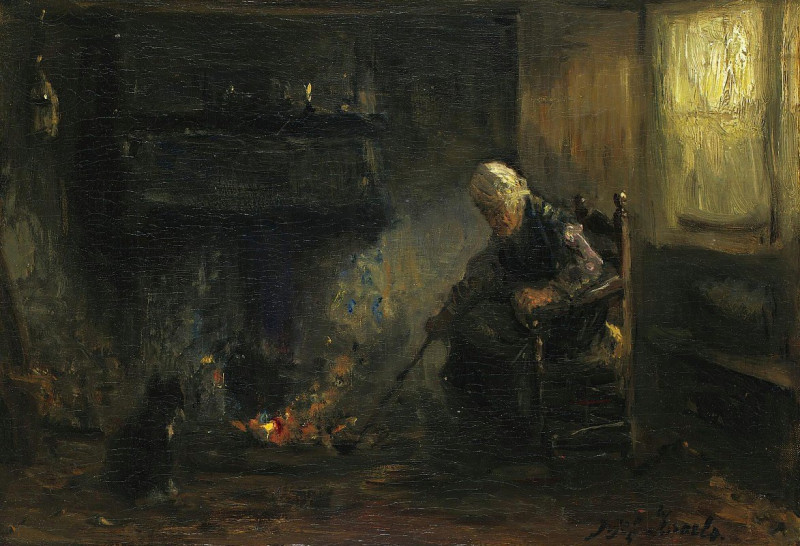 At The Hearth reproduction of painting by Jozef Israëls. ALL GICLEE PRINTS