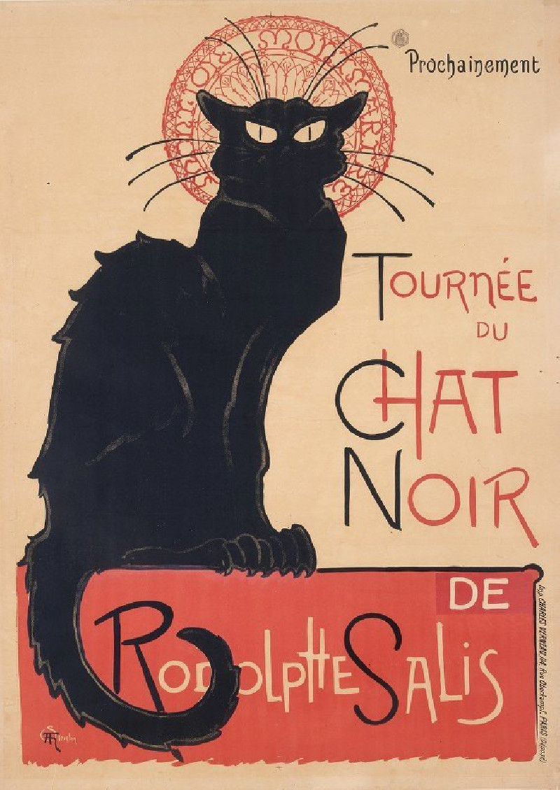 Tournée du Chat Noir (1896) reproduction of painting by Théophile Alexandre Steinlen. ALL GICLEE PRINTS