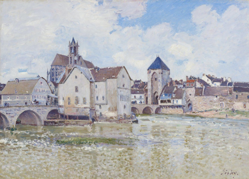 Le Pont de Moret (1888) reproduction of painting by Alfred Sisley. ALL GICLEE PRINTS