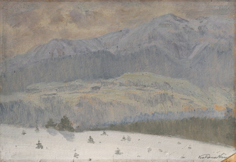 Winter Day in the High Tatras (1910–1930) reproduction of painting by Ferdinand Katona. ALL GICLEE PRINTS