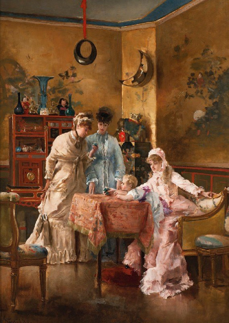 Les Visiteuses (1881) reproduction of painting by Alfred Stevens. ALL GICLEE PRINTS