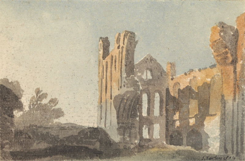 Kirkstall Abbey near Leeds (1804) reproduction of painting by John Varley. ALL GICLEE PRINTS