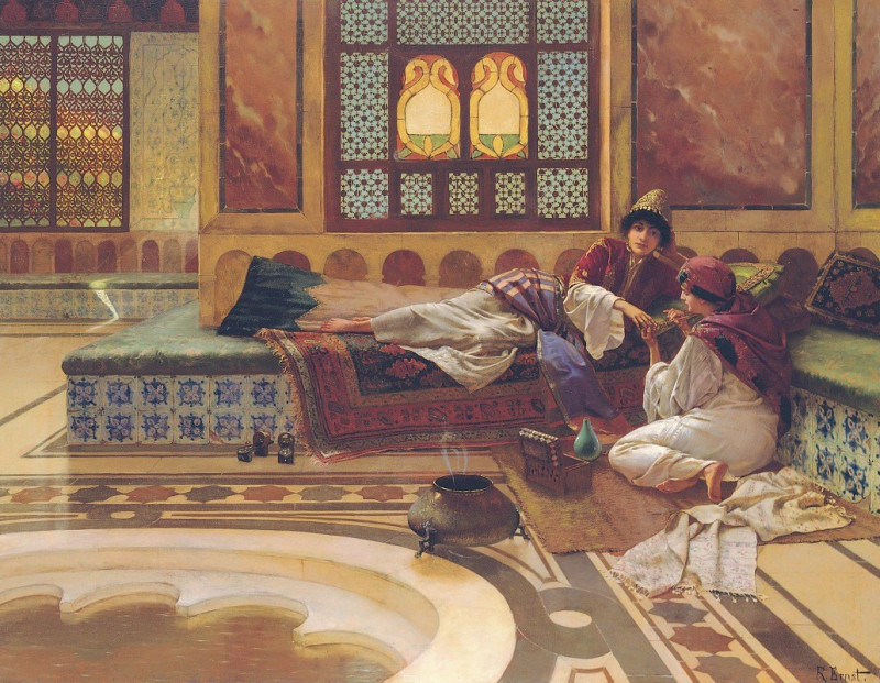 The Manicure reproduction of painting by Rudolf Ernst. ALL GICLEE PRINTS