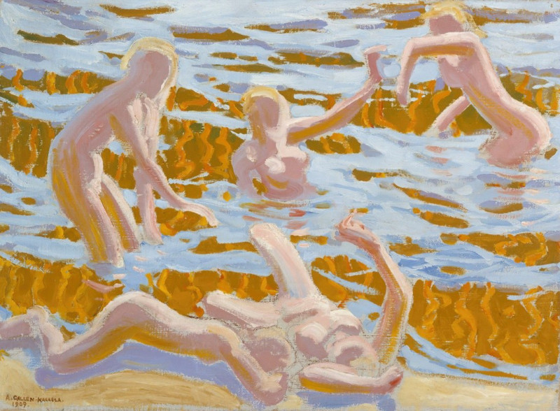 Oceanides (1909) reproduction of painting by Akseli Gallen-Kallela. ALL GICLEE PRINTS