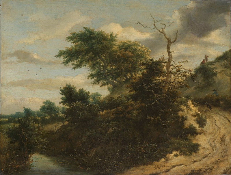 Sandy Track in the Dunes (c. 1650 - c. 1655) reproduction of painting by Jacob van Ruisdael. ALL GICLEE PRINTS