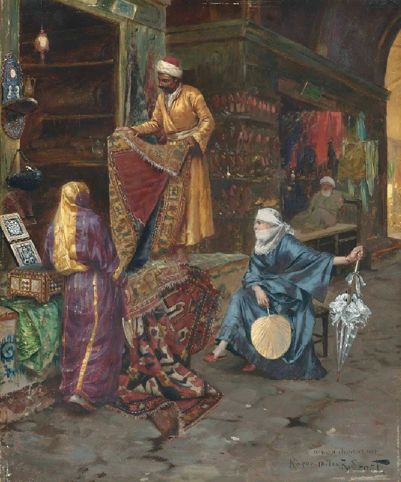 The Carpet Seller reproduction of painting by Rudolf Ernst. ALL GICLEE PRINTS