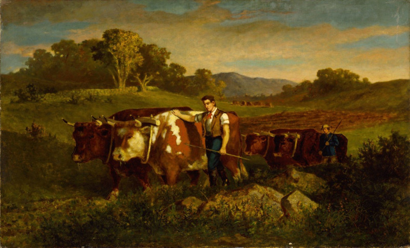 Herdsmen with Cows (1869) reproduction of painting by Edward Mitchell Bannister. ALL GICLEE PRINTS