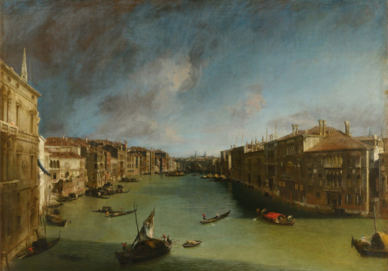 Grand Canal from Palazzo Balbi towards the Rialto (between 1720 and 1723) reproduction of painting by Canaletto. ALL GICLEE P...