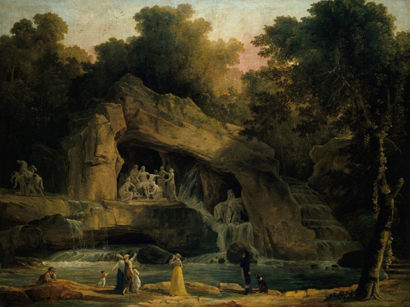 Hubert Robert reprodukcija The Baths Of Apollo In Versailles (1803), VISOS REPRODUKCIJOS , paveikslai, reprodukcijos internetu