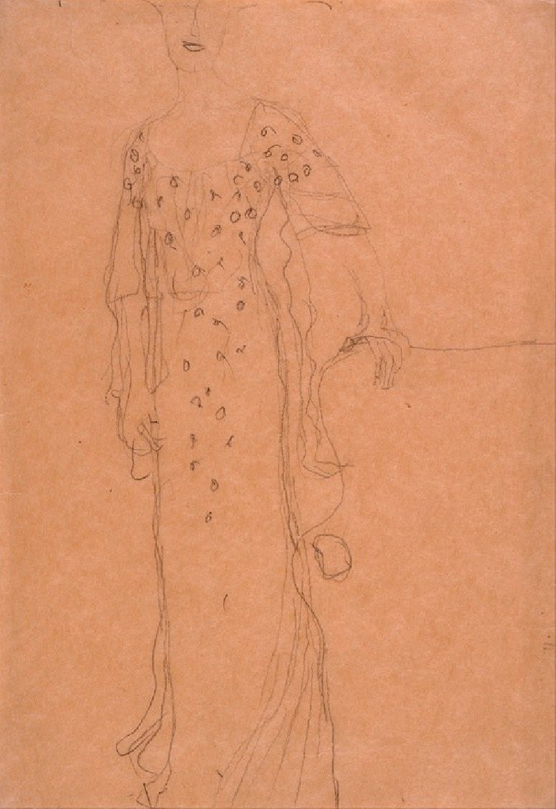 Study for Portrait of Adele Bloch-Bauer I (1903) reproduction of painting by Gustav Klimt. ALL GICLEE PRINTS