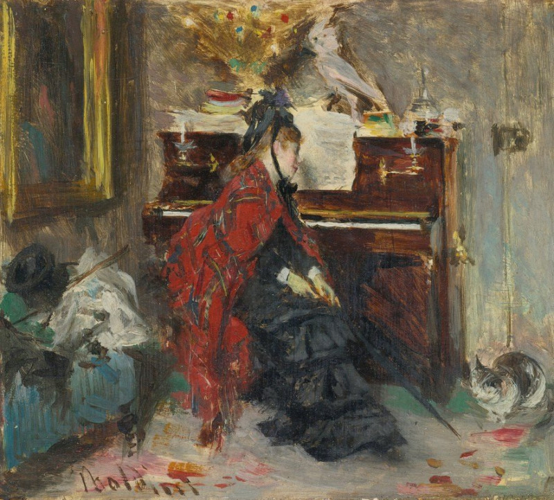 Giovanni Boldini reprodukcija Woman At The Piano, VISOS REPRODUKCIJOS , paveikslai, reprodukcijos internetu