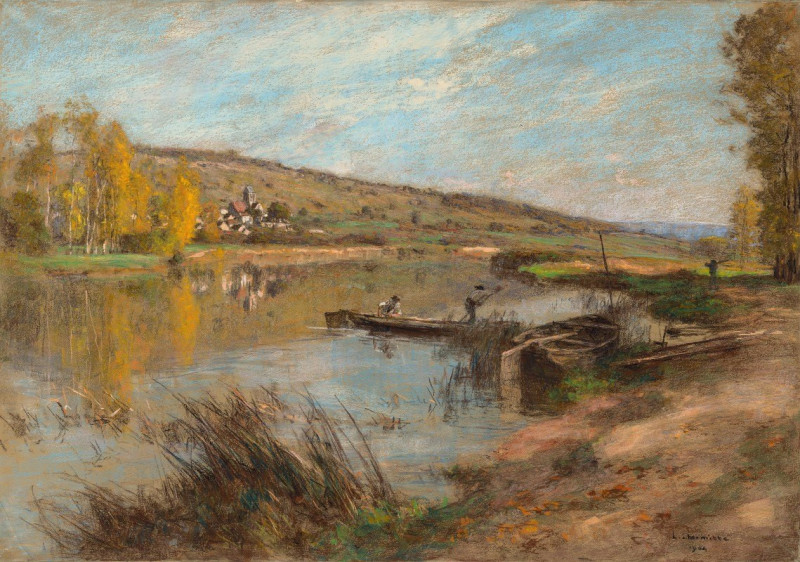 Quai au Sable, Chartèves (1904) reproduction of painting by Léon Augustin Lhermitte. ALL GICLEE PRINTS