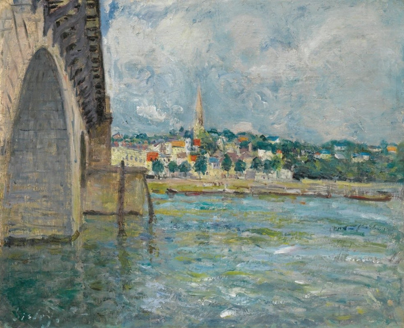 Le Pont De St. Cloud (1877) reproduction of painting by Alfred Sisley. ALL GICLEE PRINTS