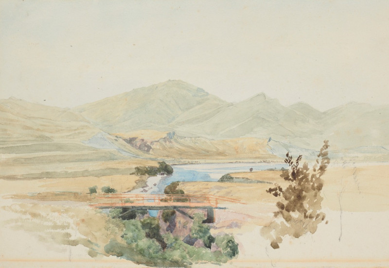 Glen Allen Bridge, Waiau River (1864) reproduction of painting by Honorable James Richmond. ALL GICLEE PRINTS