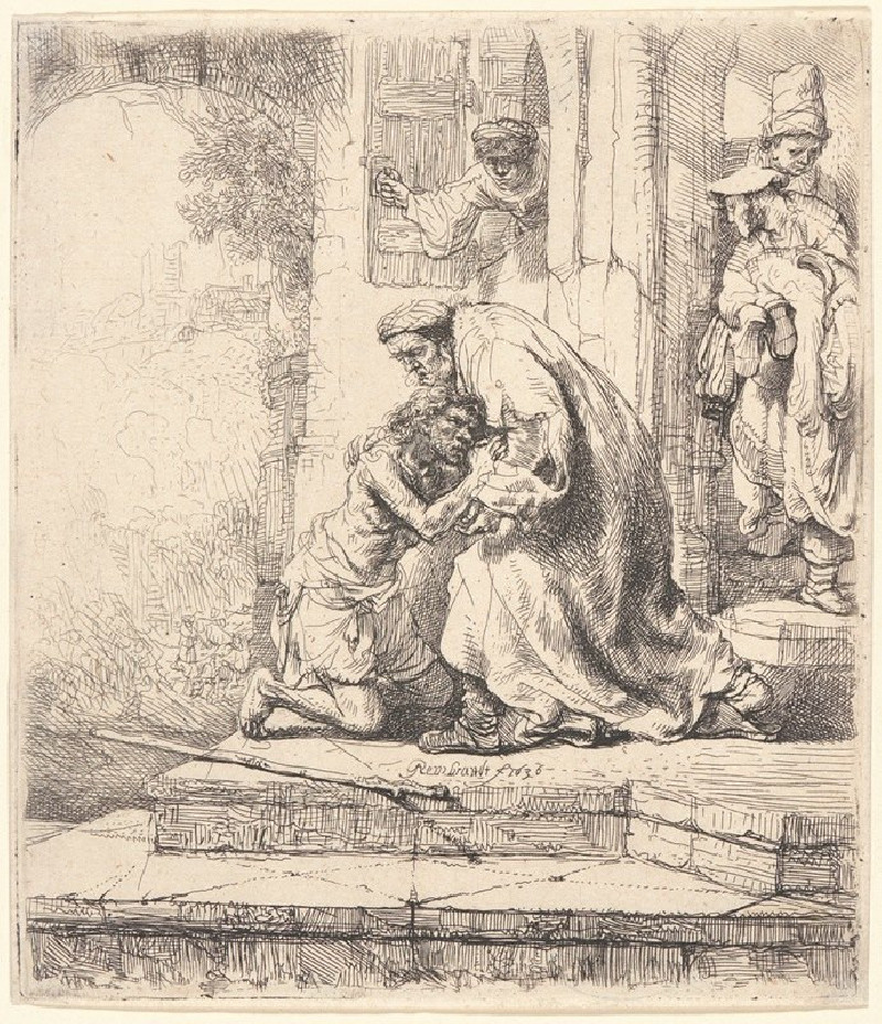 Return of the Prodigal Son (1636) reproduction of painting by Rembrandt van Rijn. ALL GICLEE PRINTS