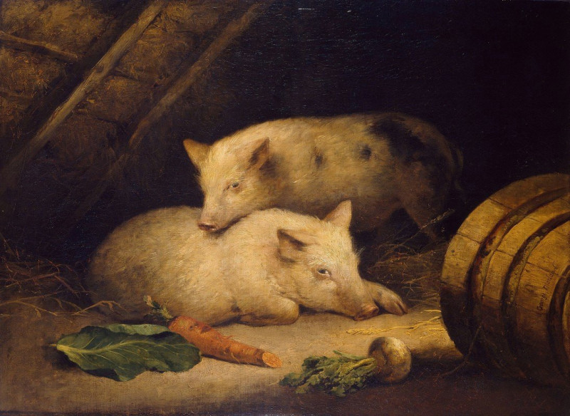 George Morland reprodukcija Pigs (1775-1800), VISOS REPRODUKCIJOS , paveikslai, reprodukcijos internetu