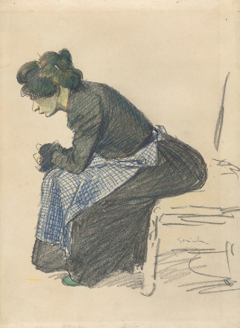 Théophile Alexandre Steinlen reprodukcija Study of a Woman, VISOS REPRODUKCIJOS , paveikslai, reprodukcijos internetu