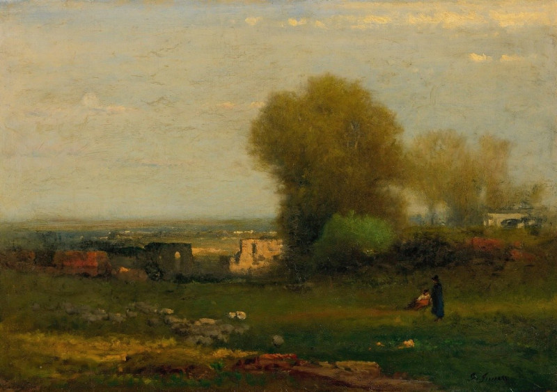 George Inness reprodukcija By The Old Aqueduct, Campagna, Italy (circa 1873), VISOS REPRODUKCIJOS , paveikslai, reprodukcijos...