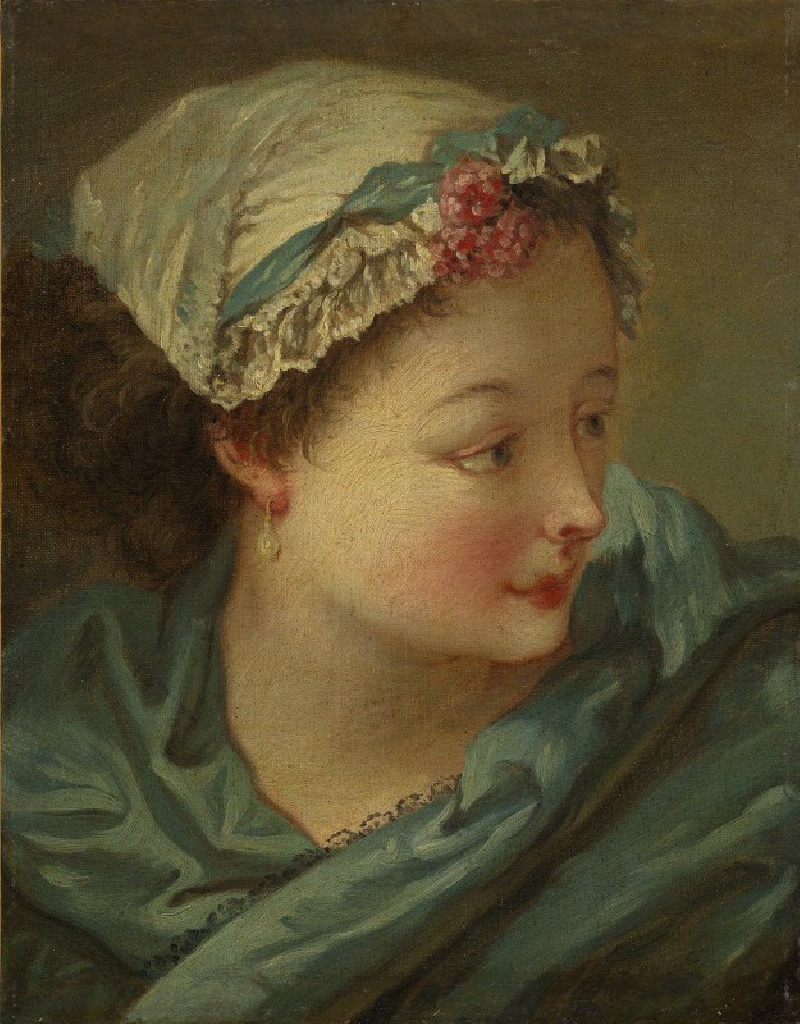 Francois Boucher reprodukcija Head of a Young Woman (early 1730s), VISOS REPRODUKCIJOS , paveikslai, reprodukcijos internetu