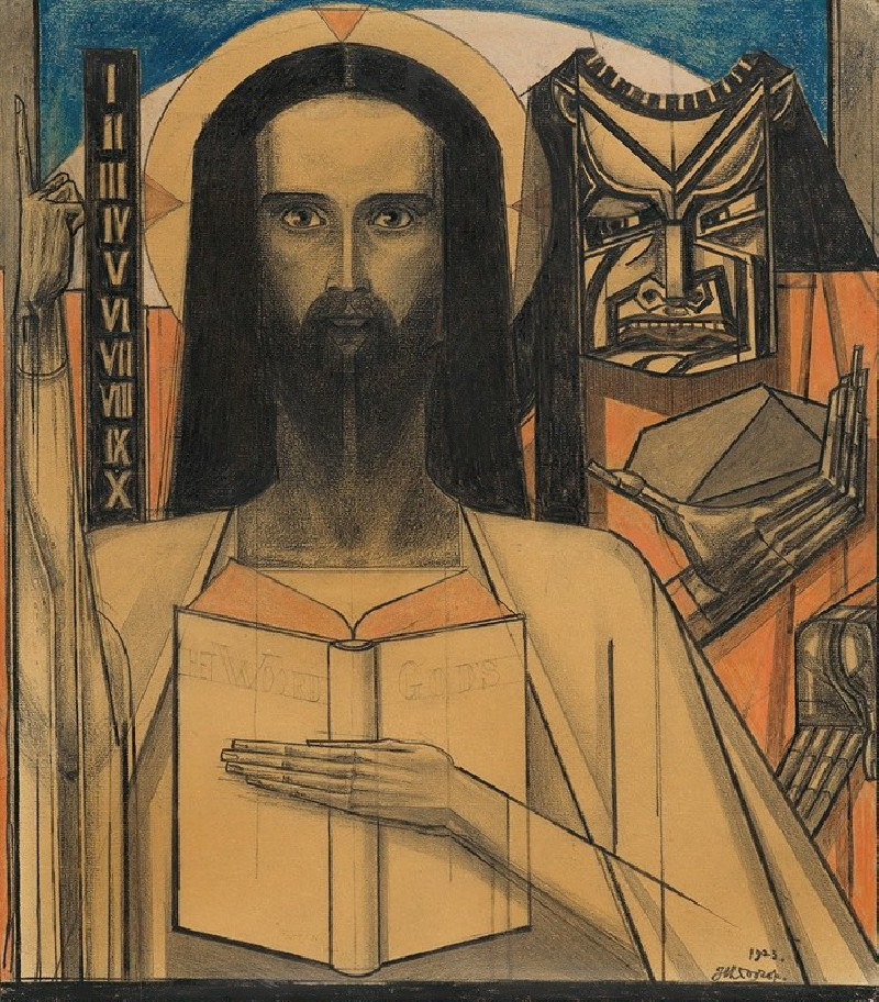 Étude pour ‘Christus in de woestijn’ (1923) reproduction of painting by Jan Toorop. ALL GICLEE PRINTS