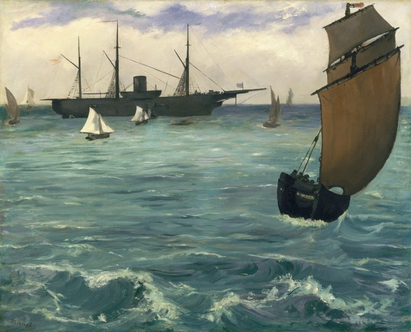 The ‘Kearsarge’ at Boulogne (1864) reproduction of painting by Edouard Manet. ALL GICLEE PRINTS