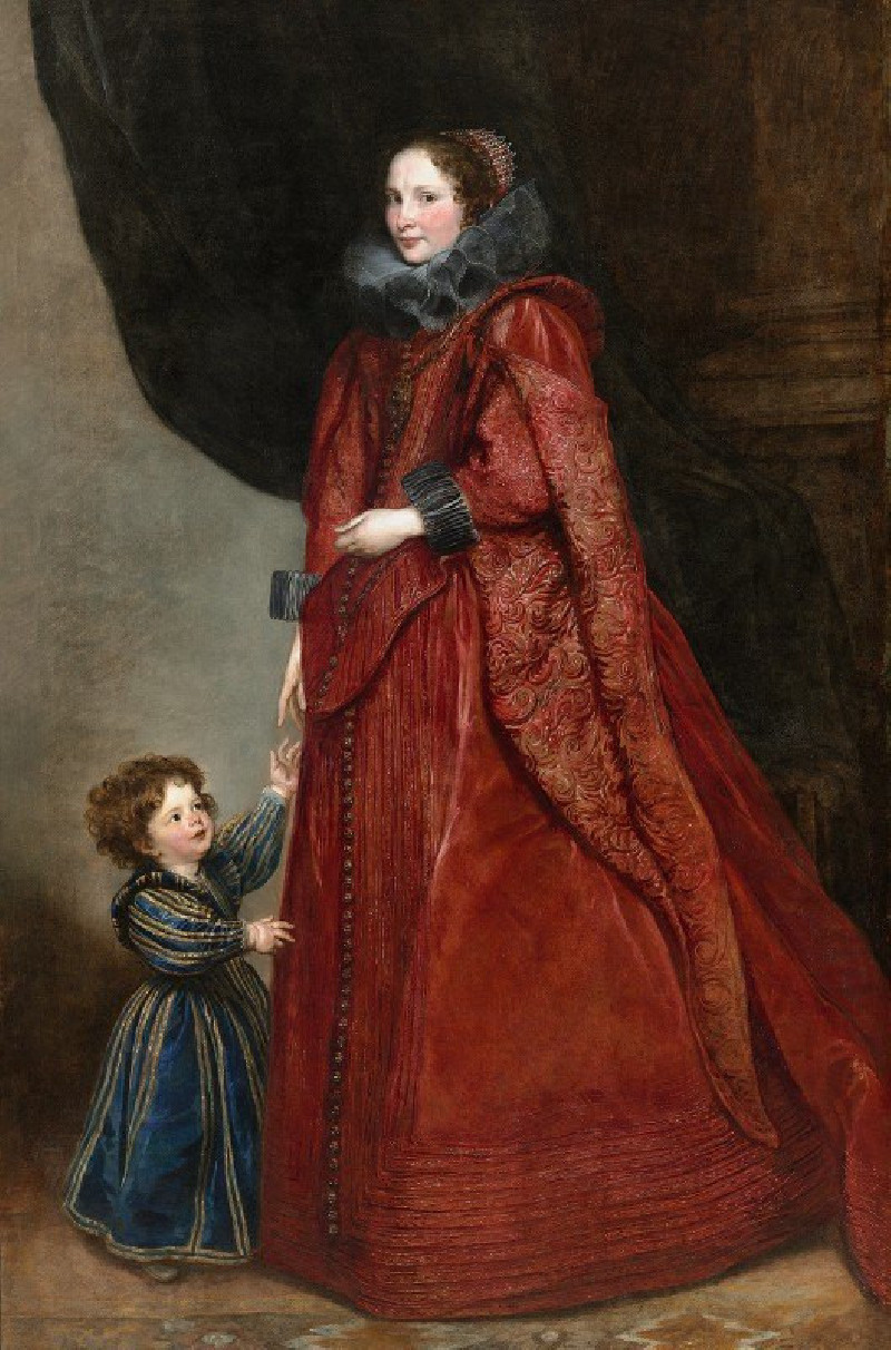 A Genoese Lady with Her Child (c. 1623-1625) reproduction of painting by Anthony van Dyck. ALL GICLEE PRINTS