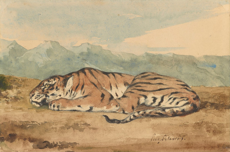 Royal Tiger (1800-1863) reproduction of painting by Eugène Delacroix. ALL GICLEE PRINTS