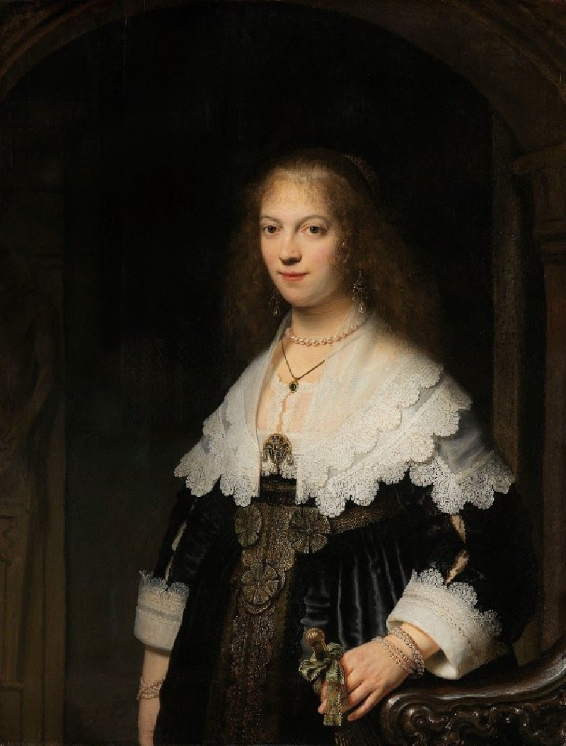 Rembrandt van Rijn reprodukcija Portrait of a Woman, Possibly Maria Trip (1639), VISOS REPRODUKCIJOS , paveikslai, reprodukci...