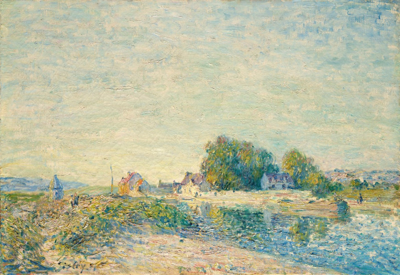 Le Barrage du canal du Loing à Saint-Mammès (1884) reproduction of painting by Alfred Sisley. ALL GICLEE PRINTS