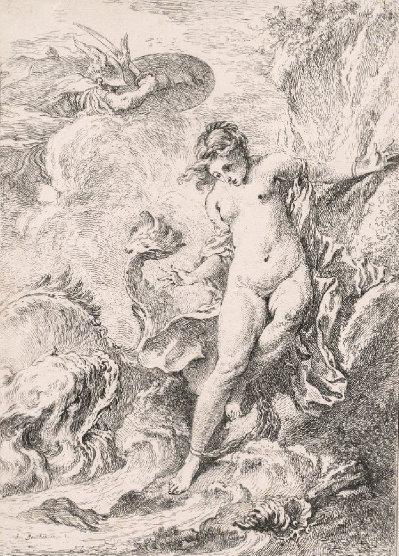 Andromeda (Andromède) (1734) reproduction of painting by Francois Boucher. ALL GICLEE PRINTS