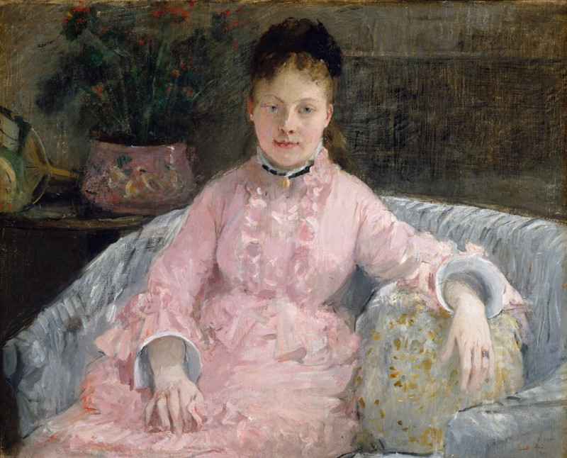 The Pink Dress (Albertie-Marguerite Carré, later Madame Ferdinand-Henri Himmes, 1854–1935) (ca. 1870) reproduction of paintin...